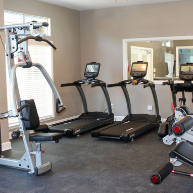 View of gym with treadmills and weight machines